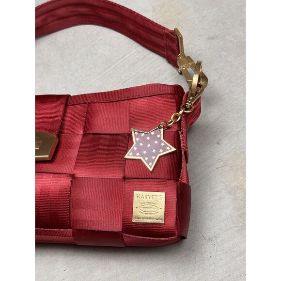 Harveys Seatbelt RARE Maroon Red Carriage Baguette Handbag - Picture 3 of 16